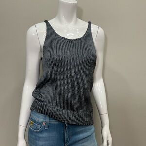 VINCE Thick Silk Charcoal Gray Knit Tank Top Size S Sleeveless Stretchy